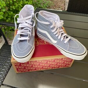 Vans Sk8-High Top Tapered Sneakers in Dusty Blue